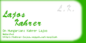 lajos kahrer business card